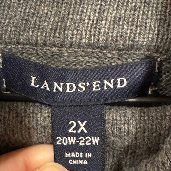 LANDS END Wool Blend Sweater Size 2X Grey Minimal Fall Winter Capsule Basic - Picture 4 of 8